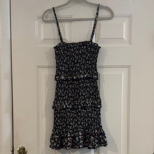 Blush Floral Black Dress